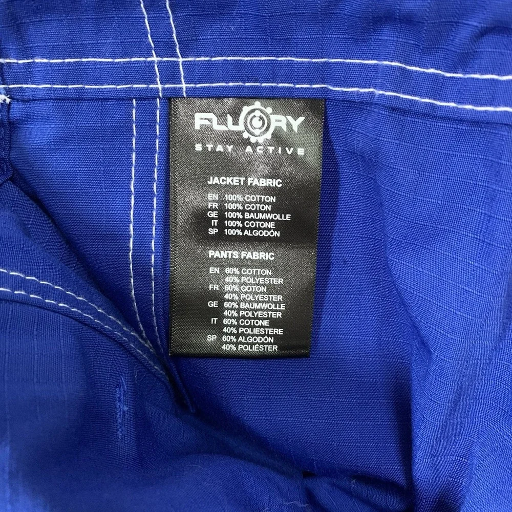 Fluory Grappling White Crane BJJ Gi Blue F2